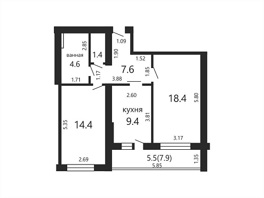 Продажа двухкомнатной квартиры, Смолевичи, Пионерская ул., 6, к. Б