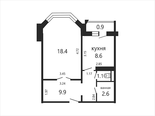 Продажа однокомнатной квартиры, Минск, Некрасова ул., 28