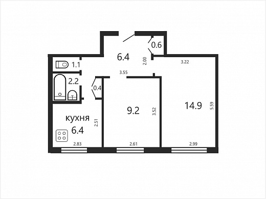 Продажа двухкомнатной квартиры, Минск, Уборевича ул., 12