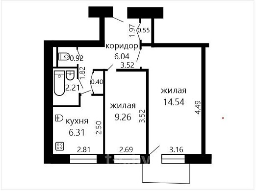 Продажа двухкомнатной квартиры, Минск, Пугачевская ул., 7