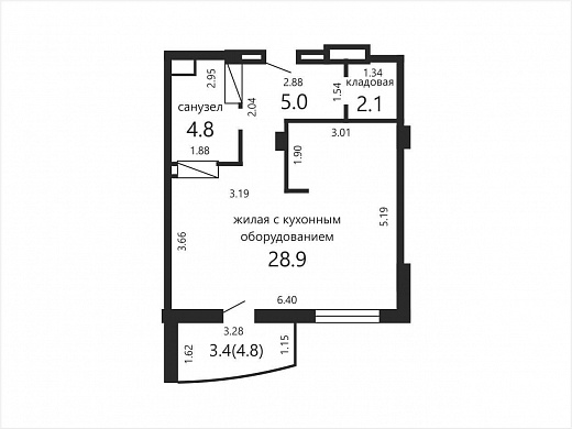 Продажа двухкомнатной квартиры, Минск, Дзержинского просп., 26