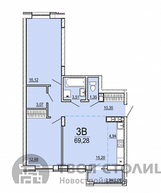 Продажа трехкомнатной квартиры, Минск, Нововиленская ул., 9, к. 2