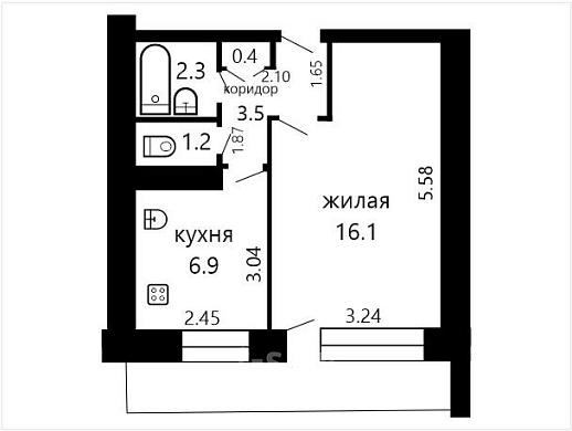 Продажа однокомнатной квартиры, Минск, Краснослободская ул., 15, к. 1