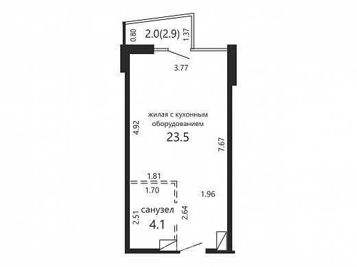 Продажа однокомнатной квартиры, Минск, Николы Теслы ул., 26