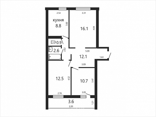 Продажа трехкомнатной квартиры, Минск, Новгородская ул., 7