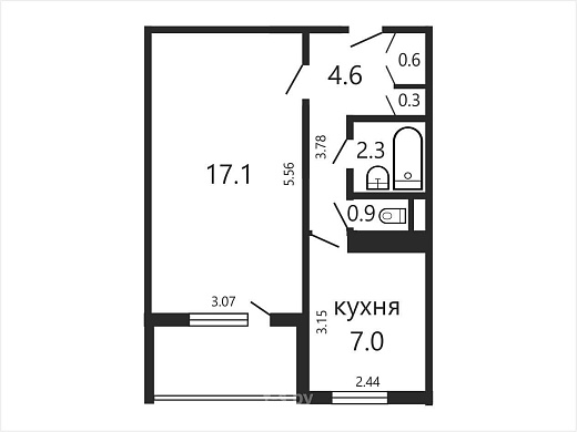 Продажа однокомнатной квартиры, Минск, Кижеватова ул., 62