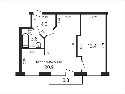 Продажа двухкомнатной квартиры, Минск, Золотая Горка ул., 15 - фото 1 