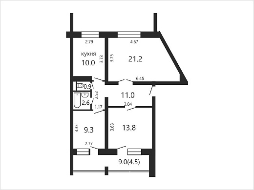 Продажа трехкомнатной квартиры, Минск, Илимская ул., 10, к. 1