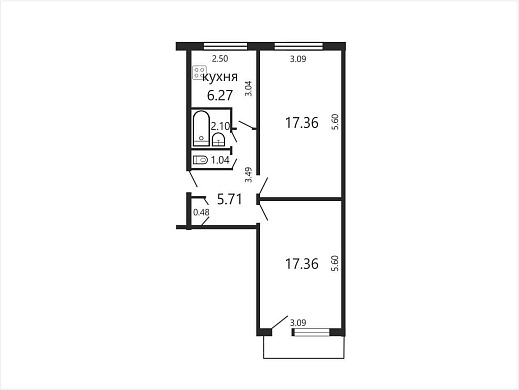 Продажа двухкомнатной квартиры, Минск, Глебки ул., 70