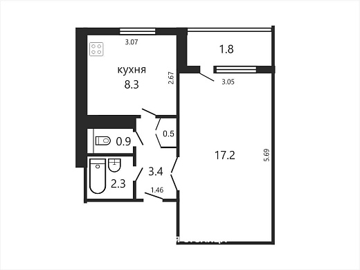 Продажа однокомнатной квартиры, Минск, Рафиева ул., 25, к. 1