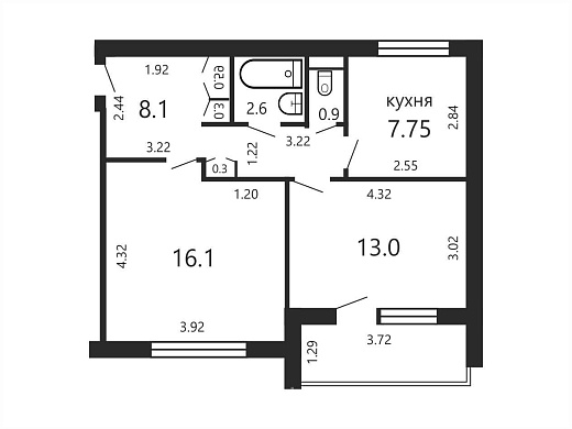 Продажа двухкомнатной квартиры, Минск, Чкалова ул., 1