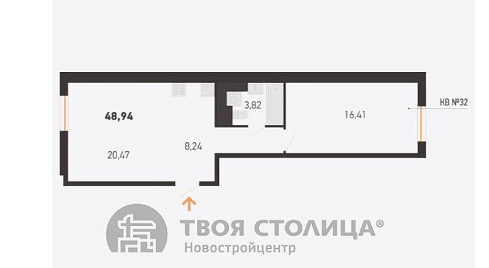 Продажа двухкомнатной квартиры, Копище, Пилотная ул., 1, к. 1