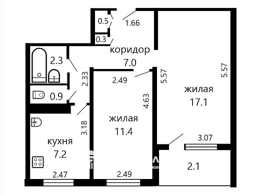 Продажа двухкомнатной квартиры, Минск, Казинца ул., 102