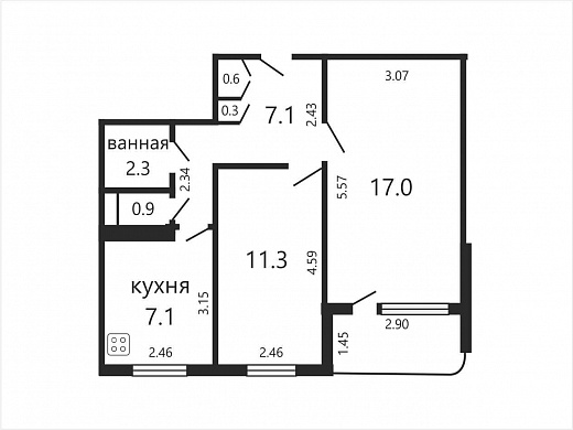 Продажа двухкомнатной квартиры, Минск, Слободская ул., 17