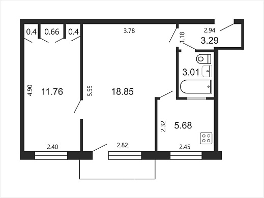 Продажа двухкомнатной квартиры, Минск, Куприянова ул., 9