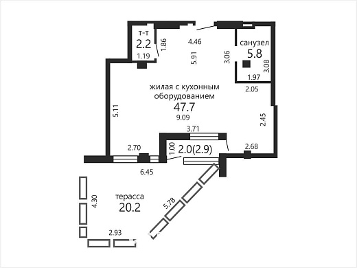 Продажа двухкомнатной квартиры, Минск, Мстиславца ул., 10