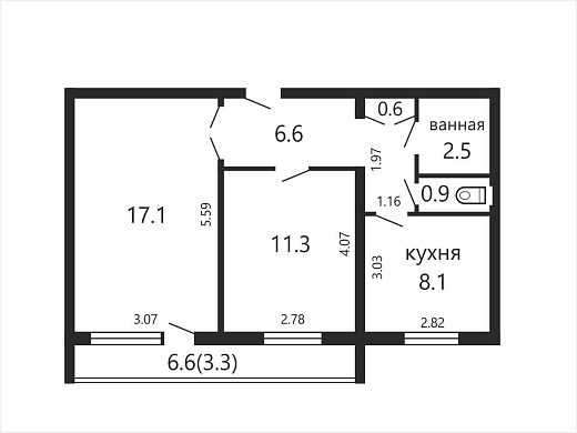 Продажа двухкомнатной квартиры, Минск, Кабушкина ул., 92