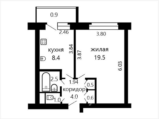 Продажа однокомнатной квартиры, Минск, Широкая ул., 4, к. 3