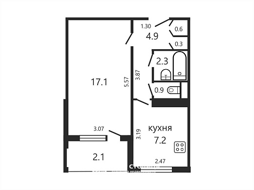 Продажа однокомнатной квартиры, Минск, Жуковского ул., 9, к. 1