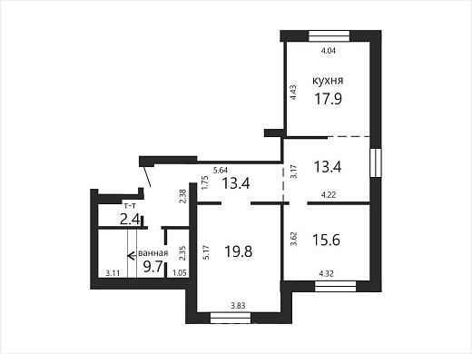 Продажа трехкомнатной квартиры, Минск, Подгорная ул., 67