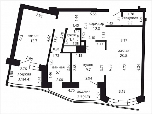 Продажа двухкомнатной квартиры, Минск, Дзержинского просп., 131