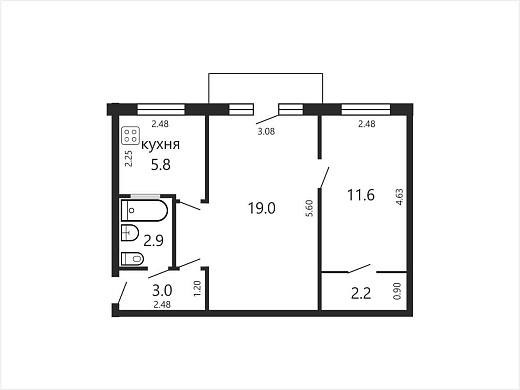 Продажа двухкомнатной квартиры, Минск, Ангарская ул., 10, к. 1