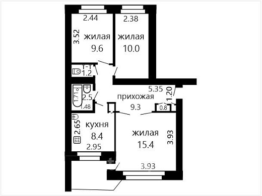 Продажа трехкомнатной квартиры, Жодино, Советская ул., 3