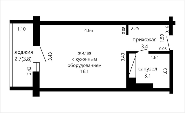 Продажа однокомнатной квартиры, Копище, Миля ул., 12