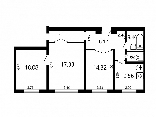 Продажа трехкомнатной квартиры, Минск, Купалы ул., 17