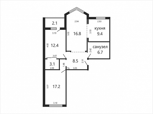 Продажа трехкомнатной квартиры, Минск, Одинцова ул., 3, к. 2