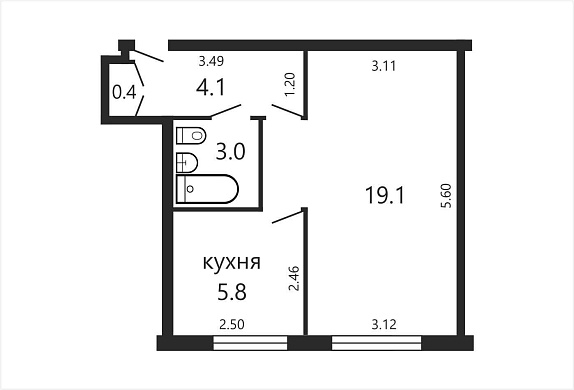 Продажа однокомнатной квартиры, Минск, Бирюзова ул., 9