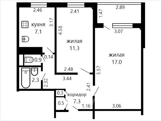 Продажа двухкомнатной квартиры, Минск, Белецкого ул., 4