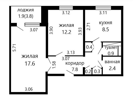 Продажа двухкомнатной квартиры, Минск, Звязда газеты просп., 35