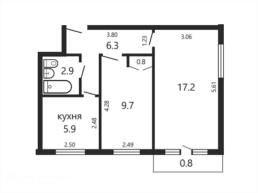 Продажа двухкомнатной квартиры, Минск, Козлова ул., 33, к. А - фото 1 