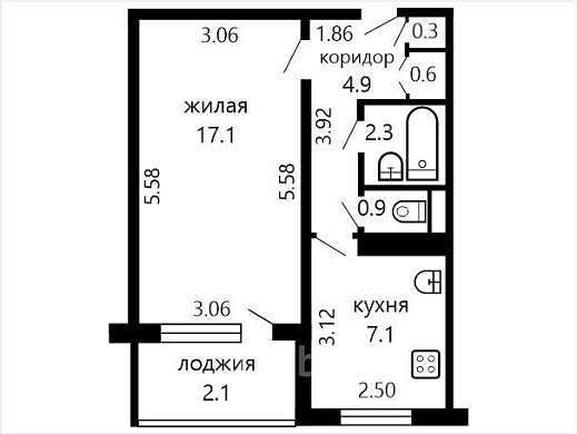 Продажа однокомнатной квартиры, Минск, Шаранговича ул., 52