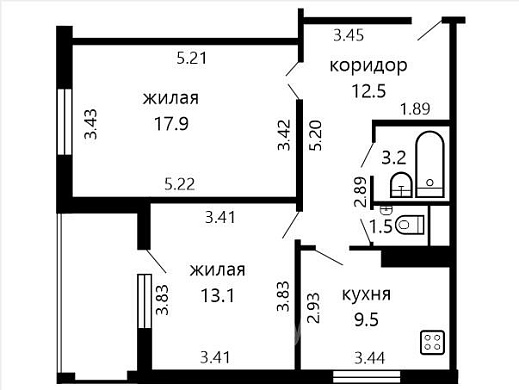 Продажа двухкомнатной квартиры, Минск, Сухаревская ул., 48