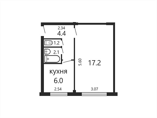 Продажа однокомнатной квартиры, Минск, Пушкина просп., 43