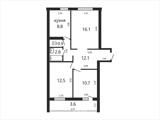 Продажа трехкомнатной квартиры, Минск, Новгородская ул., 7