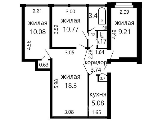 Продажа четырехкомнатной квартиры, Минск, Волгоградская ул., 21, к. Б