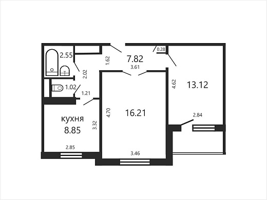 Продажа двухкомнатной квартиры, Минск, Рокоссовского просп., 58, к. 1