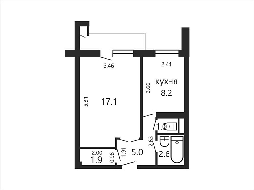 Продажа однокомнатной квартиры, Минск, Украинки ул., 16