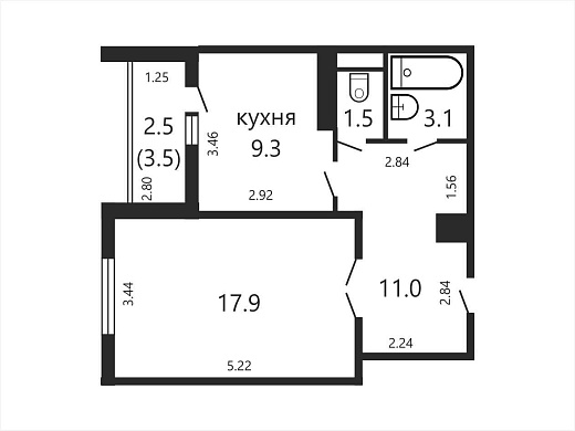 Продажа однокомнатной квартиры, Минск, Кропоткина ул., 114