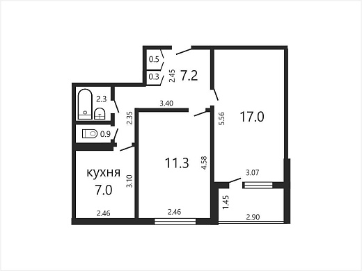 Продажа двухкомнатной квартиры, Минск, Шугаева ул., 23, к. 2