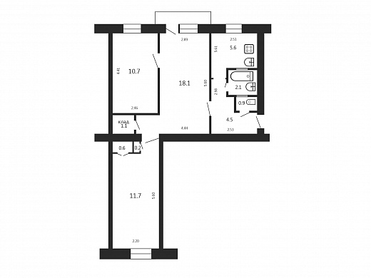 Продажа трехкомнатной квартиры, Минск, Куйбышева ул., 34