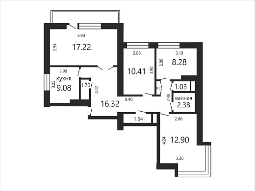 Продажа четырехкомнатной квартиры, Минск, Червякова ул., 23