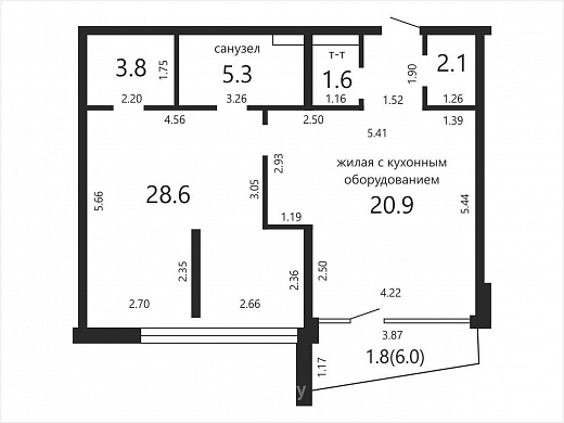 Продажа двухкомнатной квартиры, Минск, Мира просп., 14