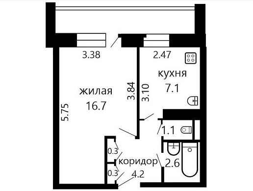 Продажа однокомнатной квартиры, Минск, Маяковского ул., 18