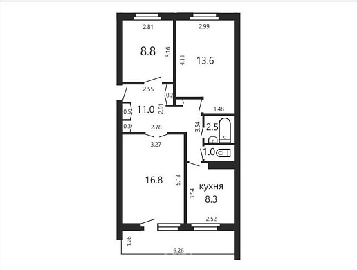 Продажа трехкомнатной квартиры, Минск, Пулихова ул., 23