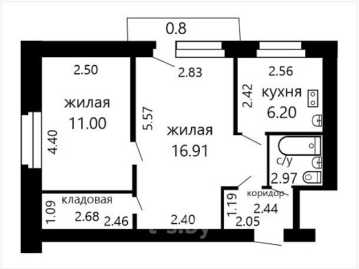 Продажа двухкомнатной квартиры, Минск, Люксембург ул., 97