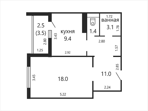 Продажа однокомнатной квартиры, Минск, Байкальская ул., 70